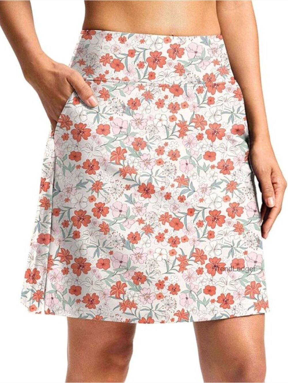 X-Large High Waisted Swim Skirt with Pockets, UPF 30, Quick Dry